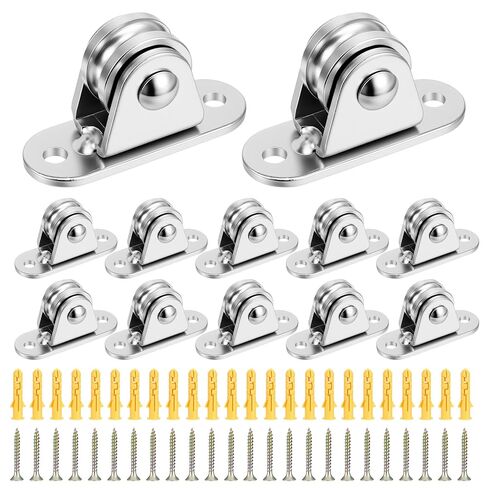 12 Pcs Small Pulley Block, Heavy Duty Silent Fixed Pulley Wheel with Screws, Loading 176LB for Rope Cord, Wall Ceiling Mount, Material Handling DIY Project in Saudi Arabia
