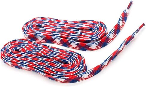 UICE Hockey Skate Laces,Blue Red Flag Color for Senior Junior Youth Waxed Ice Skate Laces Durable Hockey Lace with Stay in Kuwait