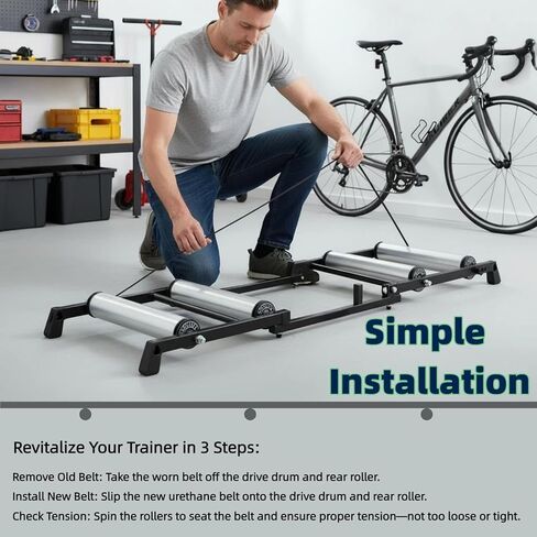 Urethane Drive Belt Replacement for Bicycle Rollers Trainer, Black Durable Roller Band for Indoor Cycling Training in Kuwait