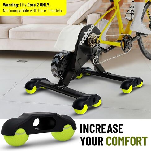 for Wahoo Kickr Core 2 | Rocker Feet Adapters with Tennis Balls 4 Pack, Thick Injection-Molded Accessory for Indoor Bike Cycling Smart Trainers to Make Your Riding More Comfortable in Kuwait