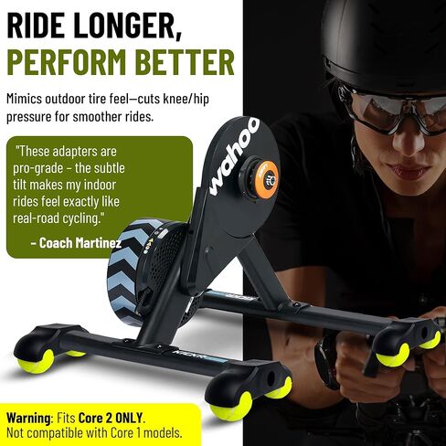 for Wahoo Kickr Core 2 | Rocker Feet Adapters with Tennis Balls 4 Pack, Thick Injection-Molded Accessory for Indoor Bike Cycling Smart Trainers to Make Your Riding More Comfortable in Kuwait