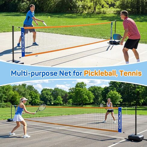 MoKo Pool Volleyball Net, Swimming Pool Volleyballs Set with Adjustable Length 15-25FT, Water Volleyball Stand with Two 25L Dual Water Bags, Pool Games for Adults and Family Members, Orange+Blue in Saudi Arabia