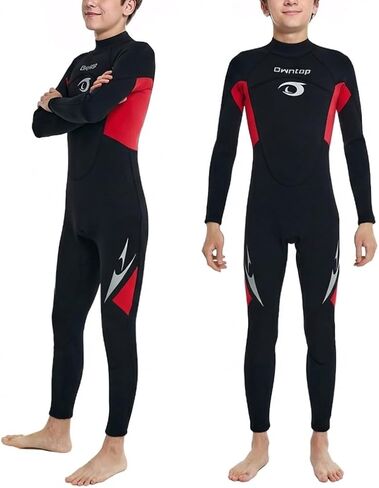 بدلة غطس للأطفال من Owntop مقاس 2.5 مم - بدلة غطس من النيوبرين للأولاد والبنات، بدلات غطس للشباب لكامل الجسم، سحاب خلفي مطاطي حراري للرياضات المائية in Kuwait