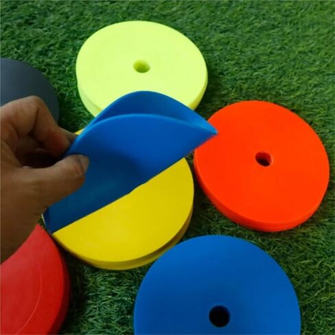 10pcs Soccer Flat Cones Marker Disc Basketball Sports Speed Agility Training Markers Portable Training Equipment in Kuwait