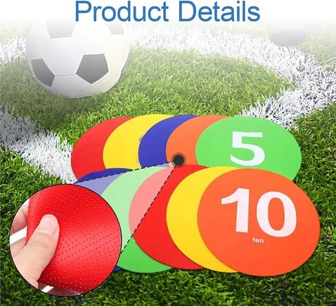 10x Numbered Spots Markers with Storage Bag 1-10 Flat Cones for Sport Activities Football Training Agility Drills Soccer Gym in Kuwait