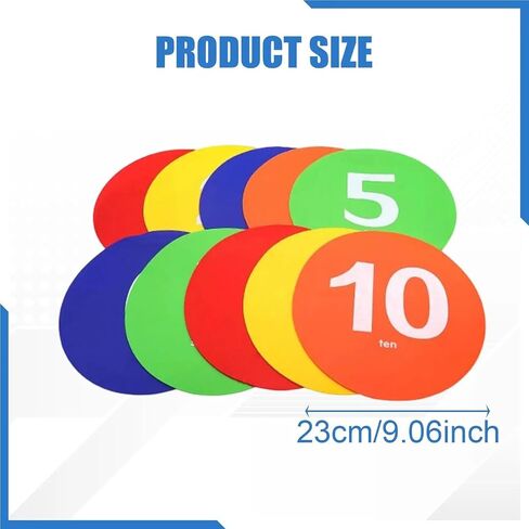 10x Numbered Spots Markers with Storage Bag 1-10 Flat Cones for Sport Activities Football Training Agility Drills Soccer Gym in Kuwait