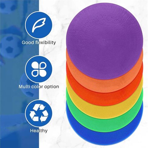 12Pcs Colored Spot Marker Non-Slip Agility Markers Flat Cones Dots for Football Basketball Training Dance Practice HOT in Kuwait