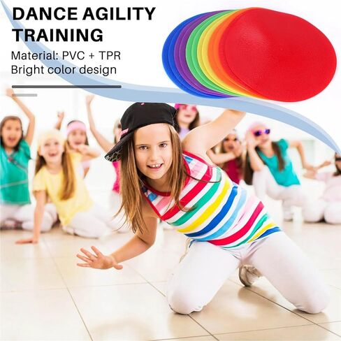 12Pcs Colored Spot Marker Non-Slip Agility Markers Flat Cones Dots for Football Basketball Training Dance Practice HOT in Kuwait