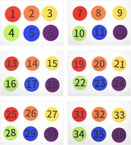 36 Pcs Digital Carpet Round Rug Number Mats for Positioning Sticker Circle Stickers 4 in in Kuwait