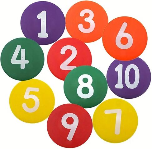 10pcs Football Training Markers, Speed Training Discs, Signs Flat Discs with Number Mark in Kuwait