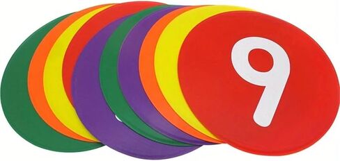 10pcs Football Training Markers, Speed Training Discs, Signs Flat Discs with Number Mark in Kuwait