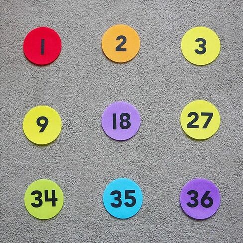 36pcs Markers with Numbers 1-36, Classroom Floor Circles Dots Rug Mats Organization Sticker 4 Inch in Kuwait