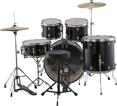 New Ludwig LC170 Accent Fusion Complete 5 Piece Drum Set Kit with Hardware & Cymbals (Black) in Saudi Arabia