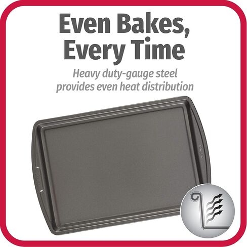 GoodCook Everyday Nonstick Carbon Steel 13" x 9" Baking Sheet Set, 3 Pack – Standard-Sized Carbon Steel Cooking Pans, Bakeware Set, Cookie Sheets for Baking, Oven Pan Set in Kuwait