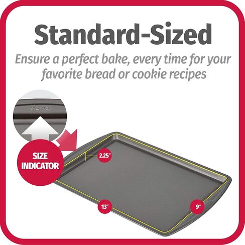 GoodCook Everyday Nonstick Carbon Steel 13" x 9" Baking Sheet Set, 3 Pack – Standard-Sized Carbon Steel Cooking Pans, Bakeware Set, Cookie Sheets for Baking, Oven Pan Set in Kuwait