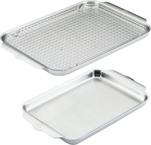 Hestan Provisions OvenBond – 3-Piece Tri-ply Baking Sheet Set Professional Stainless Steel Bakeware, Half & Quarter Sheets & Rack in Saudi Arabia