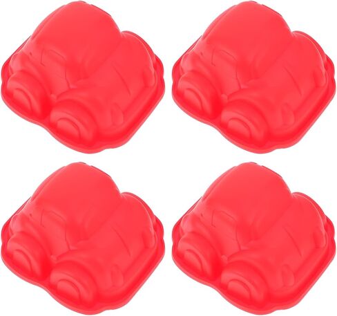 Luxshiny 4pcs Silicone Car Cake Molds Set, Cartoon Vehicle Baking Tools for Home Cake Making, Non-stick DIY Kitchen Supply for Muffins, Fondant, and Pastry Random Color in Kuwait