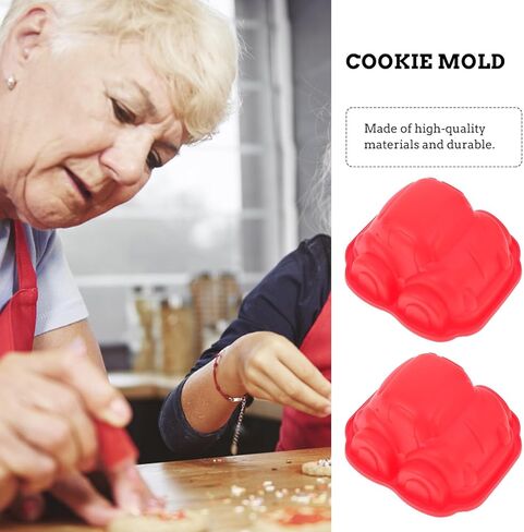 Sosoport 4pcs Car Cake Silicone Molds Non-stick Baking Trays for Chocolate Candy Dessert DIY Cake Supplies, Random Color, Car Shape Fondant Mold for Kitchen Use in Saudi Arabia