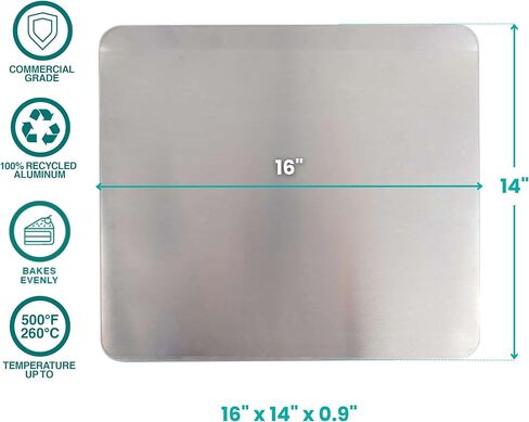 Baker's Secret 2pcs Pure Aluminum Insulated Cookie Sheet Commercial Grade, Baking Tray for Oven 100% Recycled Cookie Sheet Extra Thick - The Natural Collection in Saudi Arabia