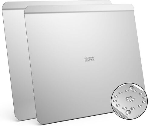 Baker's Secret 2pcs Pure Aluminum Insulated Cookie Sheet Commercial Grade, Baking Tray for Oven 100% Recycled Cookie Sheet Extra Thick - The Natural Collection in Saudi Arabia