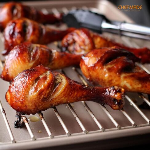 CHEFMADE 17-Inch Baking Sheet Pan, Non-Stick Carbon Steel Rimmed Cookie Sheet Pan for Oven Roasting Meat Bread Jelly Roll Battenberg Pizzas Pastries 12.8" x 17.7" x 1.1"(Champagne Gold) in Kuwait