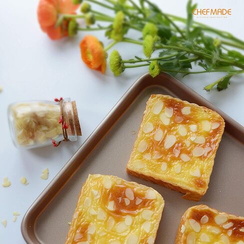 CHEFMADE 17-Inch Baking Sheet Pan, Non-Stick Carbon Steel Rimmed Cookie Sheet Pan for Oven Roasting Meat Bread Jelly Roll Battenberg Pizzas Pastries 12.8" x 17.7" x 1.1"(Champagne Gold) in Kuwait