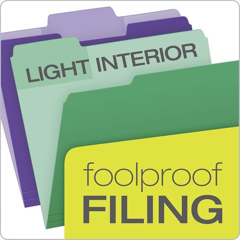 Pendaflex 84370 File Folders with Erasable Tabs, 1/3 Cut Top Tab, Letter, Assorted (Pack of 30) in Kuwait