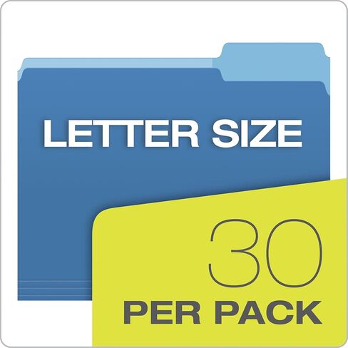 Pendaflex 84370 File Folders with Erasable Tabs, 1/3 Cut Top Tab, Letter, Assorted (Pack of 30) in Kuwait