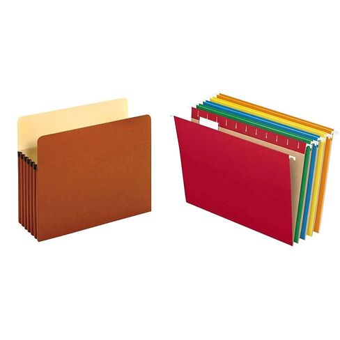 Pendaflex Expanding File Pockets, Letter Size, 5.25" Expansion, Reinforced with DuPont™ Tyvek® Material, Letter Size, Redrope, 10 Per Box (1534G-OX) in Kuwait