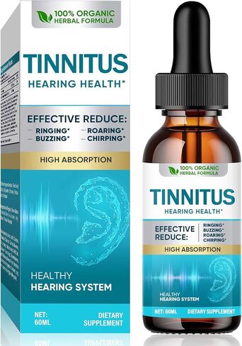 تخفيف طنين الأذن من طنين الأذن، قطرات طبيعية لدعم طنين الأذن، دعم فعال للرجال والنساء، 2 أونصة سائلة in Kuwait