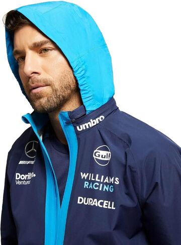 Umbro x Williams Racing Team Full Zip Men's Performance Outdoor Hooded Jacket, Peacoat/Diva Blue in Kuwait