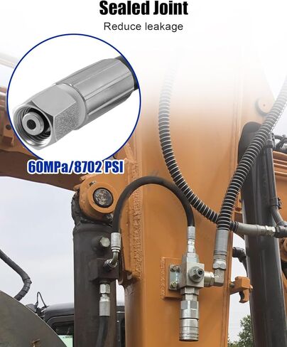 2PCS 32 Inch Excavator Diverter Valve Hoses Fit for 1-2 Ton Mini Excavator, M14 Hoses with 1/4" Interface 60MPa Hydraulic Diverter Valve Flexible Hoses Replacement in Saudi Arabia