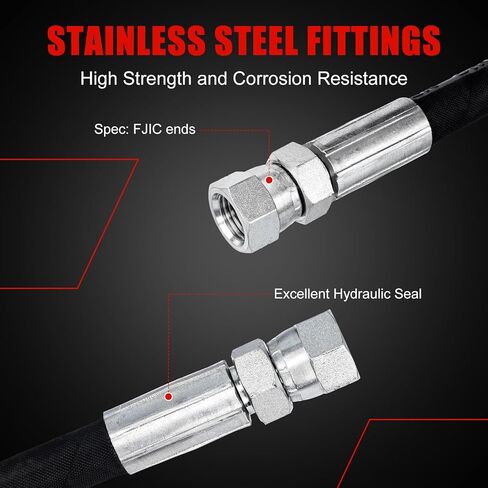 1/4x42" & 1/4x16" Heavy Duty Snow Plow Hydraulic Hose Set Kit Fit for Western 56616 56617 & Fisher 56591 56592 in Kuwait