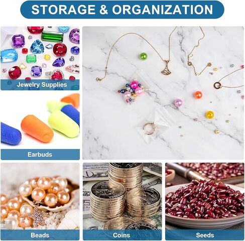 200 PCS Mini Plastic Bags for Jewelry, 1.57" x 2.36" Resealable Clear Poly Baggies, 2.4 Mil Small Zip Bags, Beads, Small Parts, Candy, Storage in Saudi Arabia
