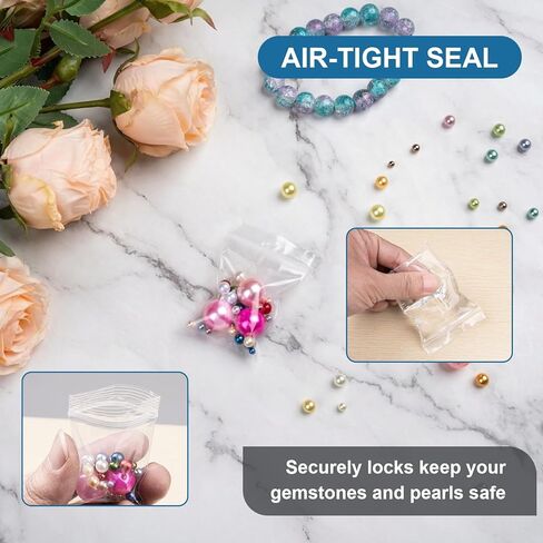 200 PCS Mini Plastic Bags for Jewelry, 1.57" x 2.36" Resealable Clear Poly Baggies, 2.4 Mil Small Zip Bags, Beads, Small Parts, Candy, Storage in Saudi Arabia