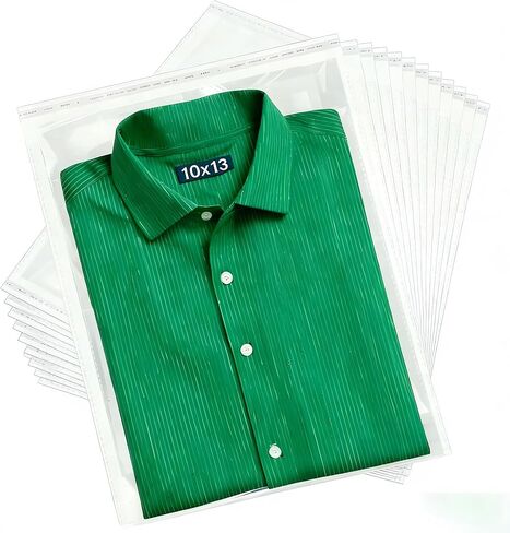 HUOJI 100 عدد 14 × 20 أكياس سيلوفان ذاتية الغلق، أكياس بولي شفافة قابلة للإغلاق للملابس والقمصان ومفضلات الحفلات in Kuwait