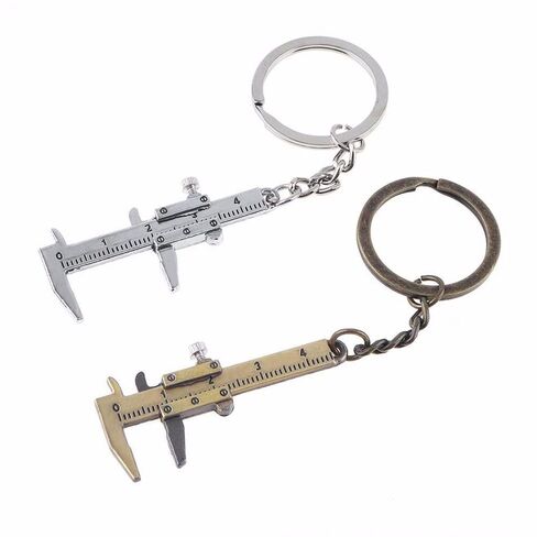 Keyring Adjustable Scale Keychain Key Chain Ruler Mini Vernier Caliper Gadget Simulation Ruler Measuring Gauge(bronze) in Saudi Arabia
