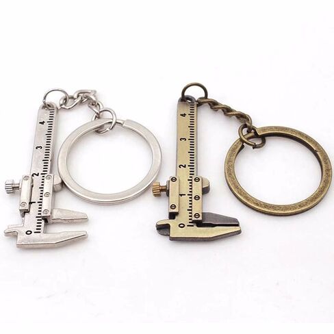 Keyring Adjustable Scale Keychain Key Chain Ruler Mini Vernier Caliper Gadget Simulation Ruler Measuring Gauge(bronze) in Saudi Arabia