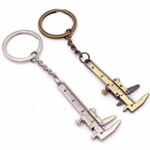 Keyring Adjustable Scale Keychain Key Chain Ruler Mini Vernier Caliper Gadget Simulation Ruler Measuring Gauge(bronze) in Saudi Arabia