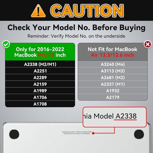 BlueSwan Anti-Cracking Hard Shell Case Compatible with MacBook Pro 13 inch, M2/M1 2025 2022-2017 A2338 A2289 A2251 A2159 A1989 A1706 A1708, Anti-Fingerprint Soft TPU Bumper, Frosted Black in Kuwait