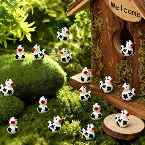 100 Pcs Cow Mini Resin Ducks Tiny Cow Animals Figures for Miniature Landscape Garden Small Cow Ducks Theme Birthday Party Favors Swimming Pool Party Decorations(Horned Cow) in Saudi Arabia