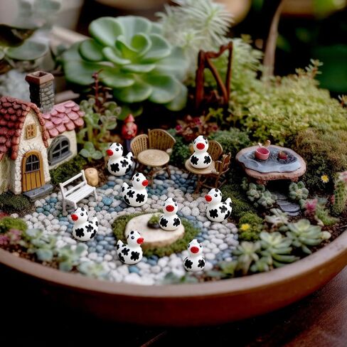 100 Pcs Cow Mini Resin Ducks Tiny Cow Animals Figures for Miniature Landscape Garden Small Cow Ducks Theme Birthday Party Favors Swimming Pool Party Decorations(Horned Cow) in Saudi Arabia