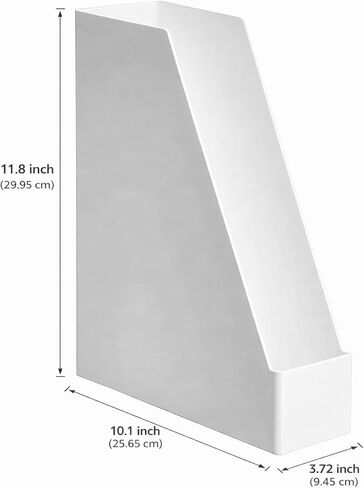 Amazon Basics Rectangular Plastic Desk Organizer, Magazine Rack, White, 2-Pack in Saudi Arabia