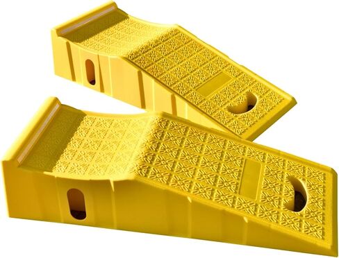 BESEA Heavy Duty Tire Changing Ramps, 2Pack Yellow Trailer Ramps with Non-Slip Surface & Reflective Strips, 8000 lbs Capacity Ramp, 34.8"x13"x8" in Kuwait