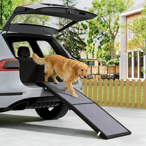 Dog Ramp for Car, Folding Car Ramps for Small to Large Size Dogs, Portable Pets Ramp with Non-Slip Rug Surface, 51" Long & 19.7" Wide HDPE Dog Steps for Car, SUV, Truck in Saudi Arabia