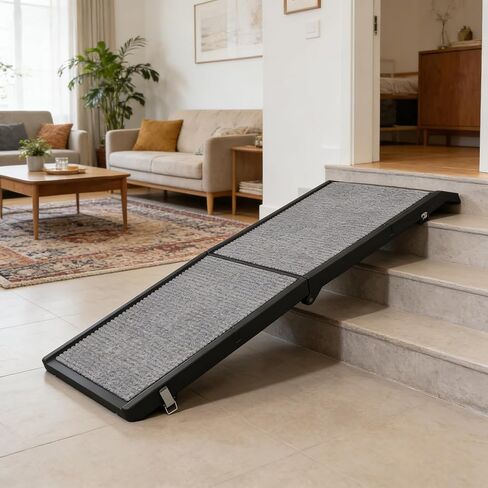 Dog Ramp for Car, Folding Car Ramps for Small to Large Size Dogs, Portable Pets Ramp with Non-Slip Rug Surface, 51" Long & 19.7" Wide HDPE Dog Steps for Car, SUV, Truck in Saudi Arabia