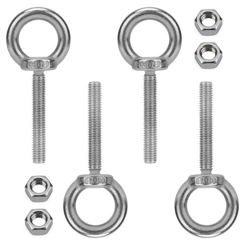 4 Pack M8 Stainless Steel Eye Bolts with Nuts 2" Thread Length - Eyebolts for DIY, Furniture, Swing, and Outdoor Use M8 x 50 in Kuwait