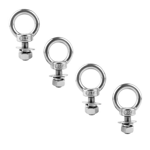 4Set 3/8"x1" Eye Bolt with Nuts, Stainless Steel Shoulder Heavy Duty Lifting Ring Threaded M10X25mm Eyebolts in Saudi Arabia