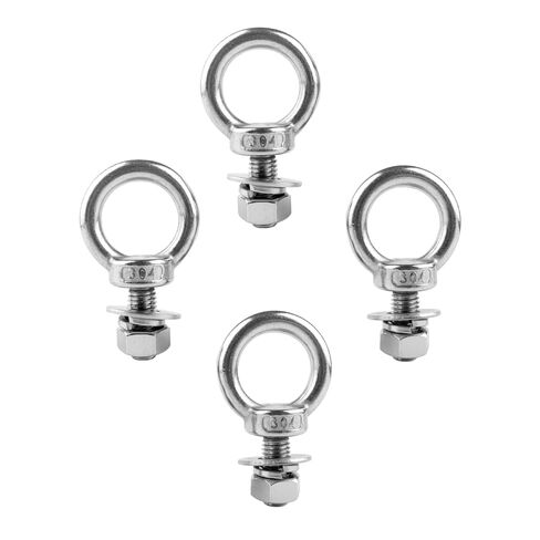 4Set 3/8"x1" Eye Bolt with Nuts, Stainless Steel Shoulder Heavy Duty Lifting Ring Threaded M10X25mm Eyebolts in Saudi Arabia