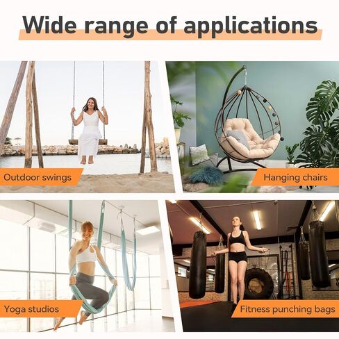 6 عبوات من مسامير العين، بطول 3/8 بوصة × 4 بوصة، مسمار عين من الفولاذ المقاوم للصدأ مع كتف، حلقة رفع للكتف شديدة التحمل، مسامير ذات عيون ملولبة مع غسالات صواميل للأماكن الخارجية والداخلية in Kuwait